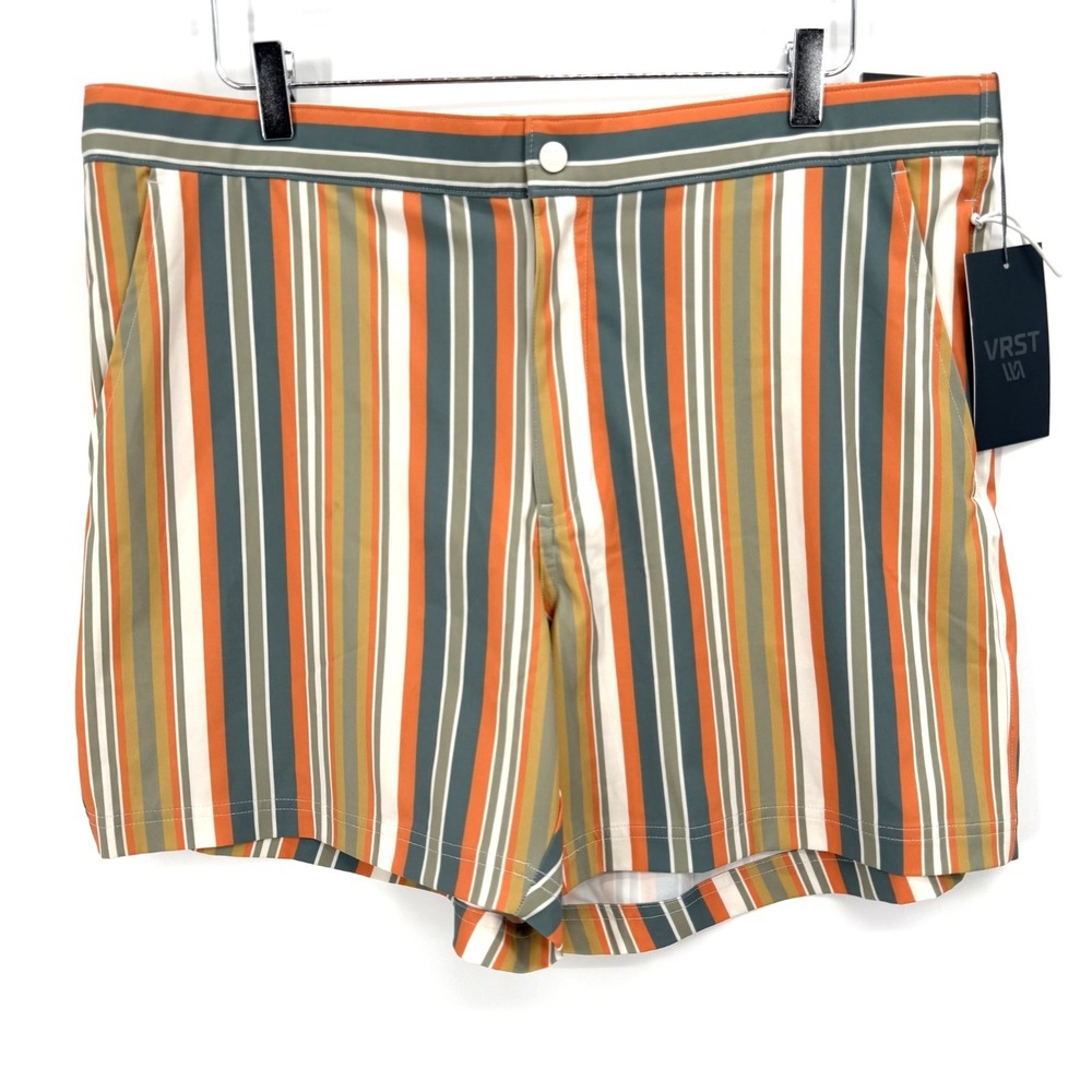 VRST 6" Shorts Hybrid Mens Size XL Striped Multicolor Relaxed Fit Quick Dry